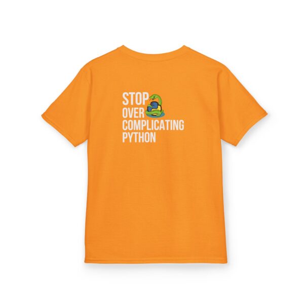 Kids Stop Over Complicating Python Tee - Fun Coding T-Shirt for Young Programmers