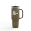 Insulated Travel Mug - 40oz with Stop Overcomplicating Python Design