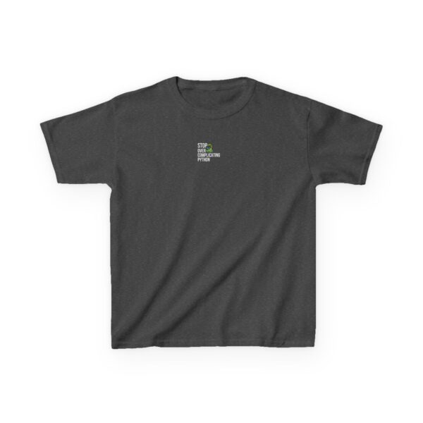 Kids Stop Over Complicating Python Tee - Fun Coding T-Shirt for Young Programmers