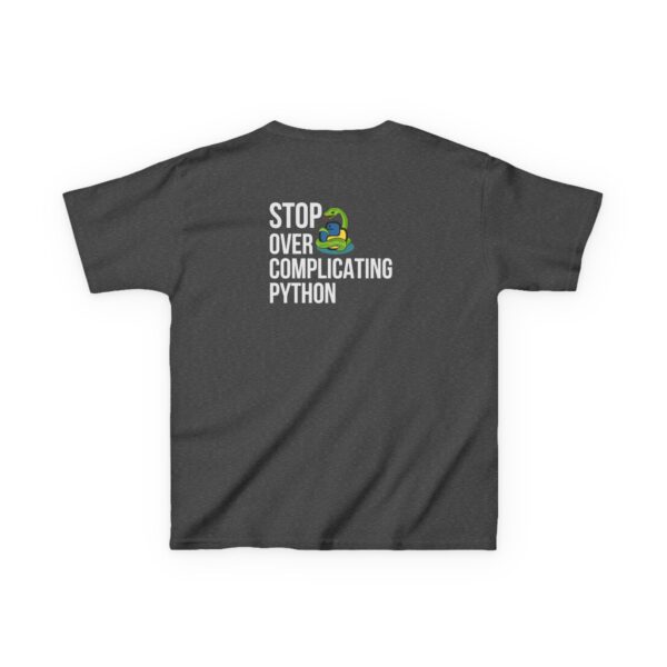 Kids Stop Over Complicating Python Tee - Fun Coding T-Shirt for Young Programmers