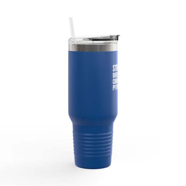 Insulated Travel Mug - 40oz with Stop Overcomplicating Python Design
