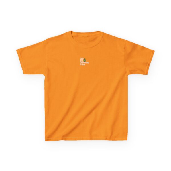 Kids Stop Over Complicating Python Tee - Fun Coding T-Shirt for Young Programmers