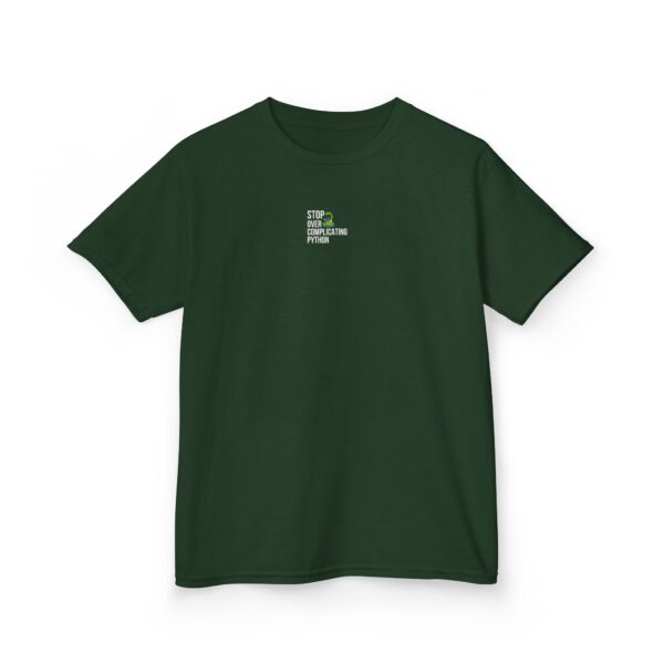 Kids Stop Over Complicating Python Tee - Fun Coding T-Shirt for Young Programmers