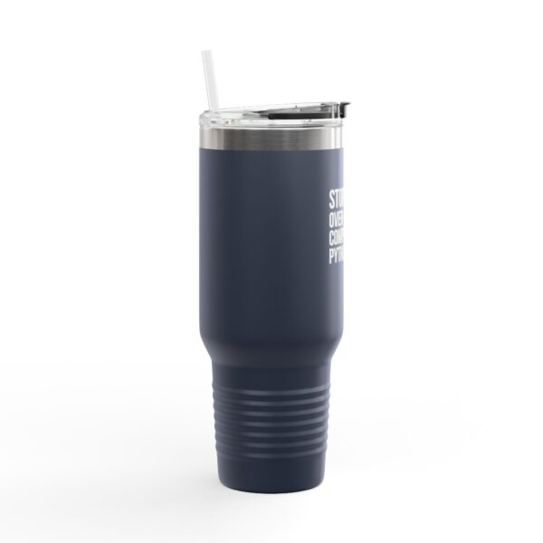 Insulated Travel Mug - 40oz with Stop Overcomplicating Python Design