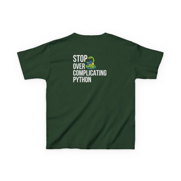 Kids Stop Over Complicating Python Tee - Fun Coding T-Shirt for Young Programmers