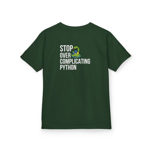 Kids Stop Over Complicating Python Tee - Fun Coding T-Shirt for Young Programmers