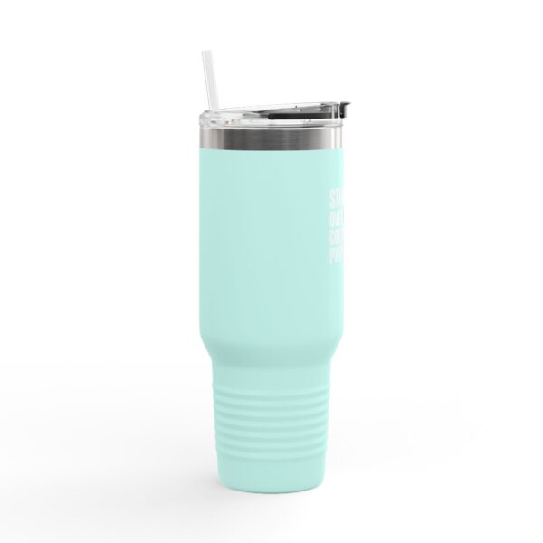 Insulated Travel Mug - 40oz with Stop Overcomplicating Python Design