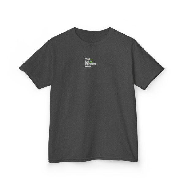 Kids Stop Over Complicating Python Tee - Fun Coding T-Shirt for Young Programmers