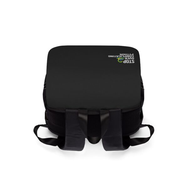 Shoulder Backpack - Black Casual Stop Overcomplicating Python Print
