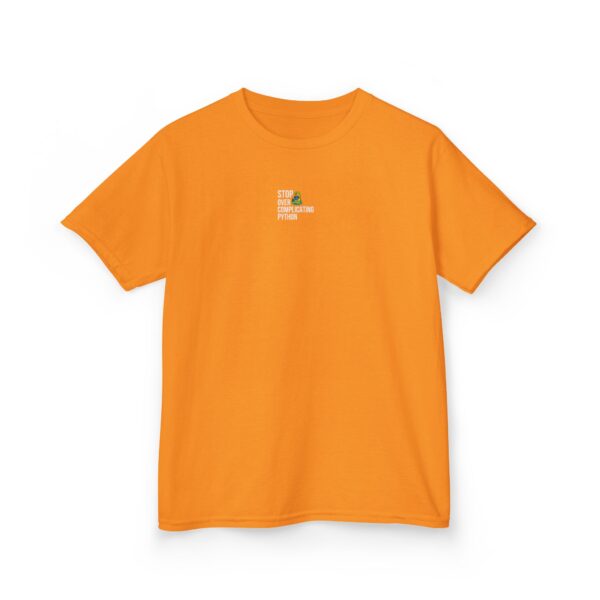 Kids Stop Over Complicating Python Tee - Fun Coding T-Shirt for Young Programmers